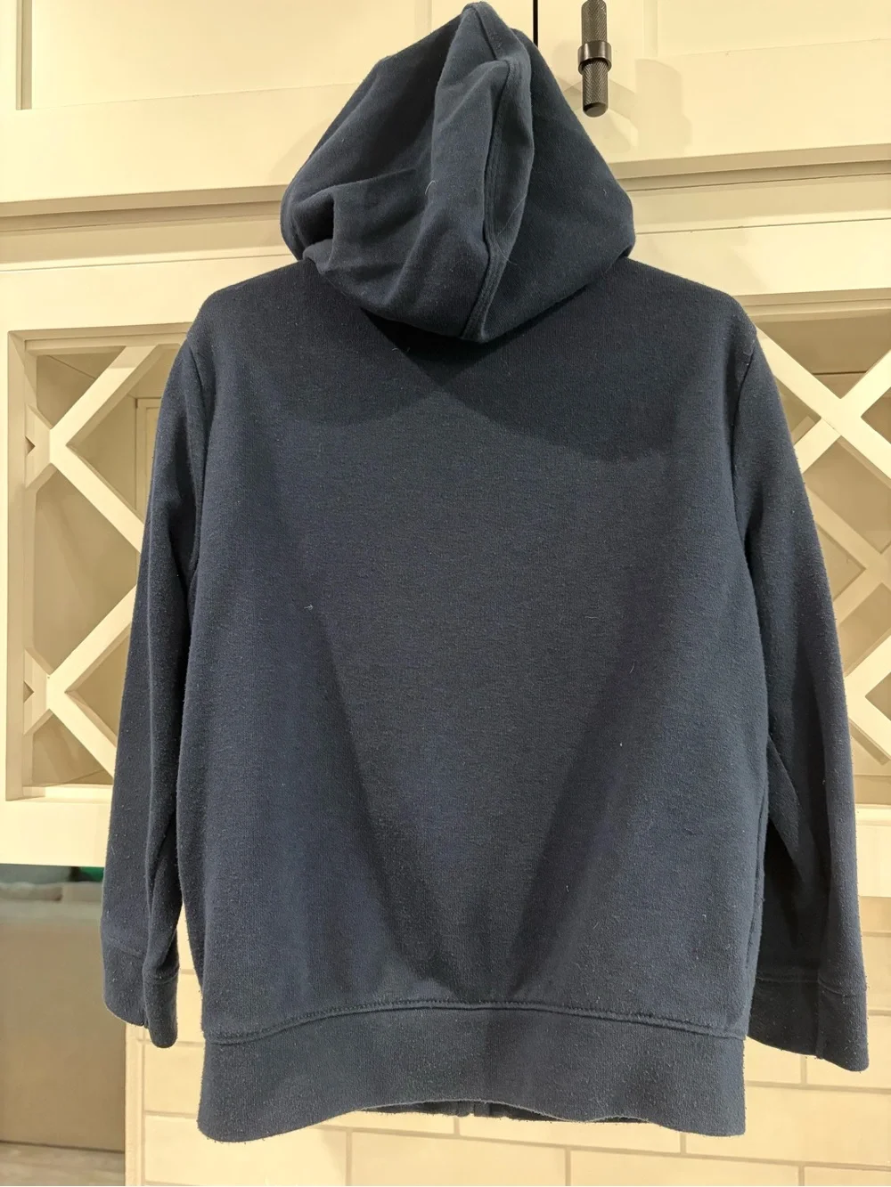 Old Navy Navy Blue Hooded Zip-Up Sweatshirt with White Logo 5T